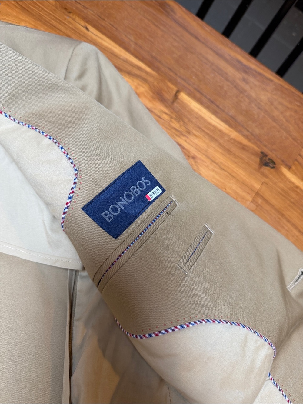 Bonobos Khaki Men's Blazer Jacket - Picture 2 of 4